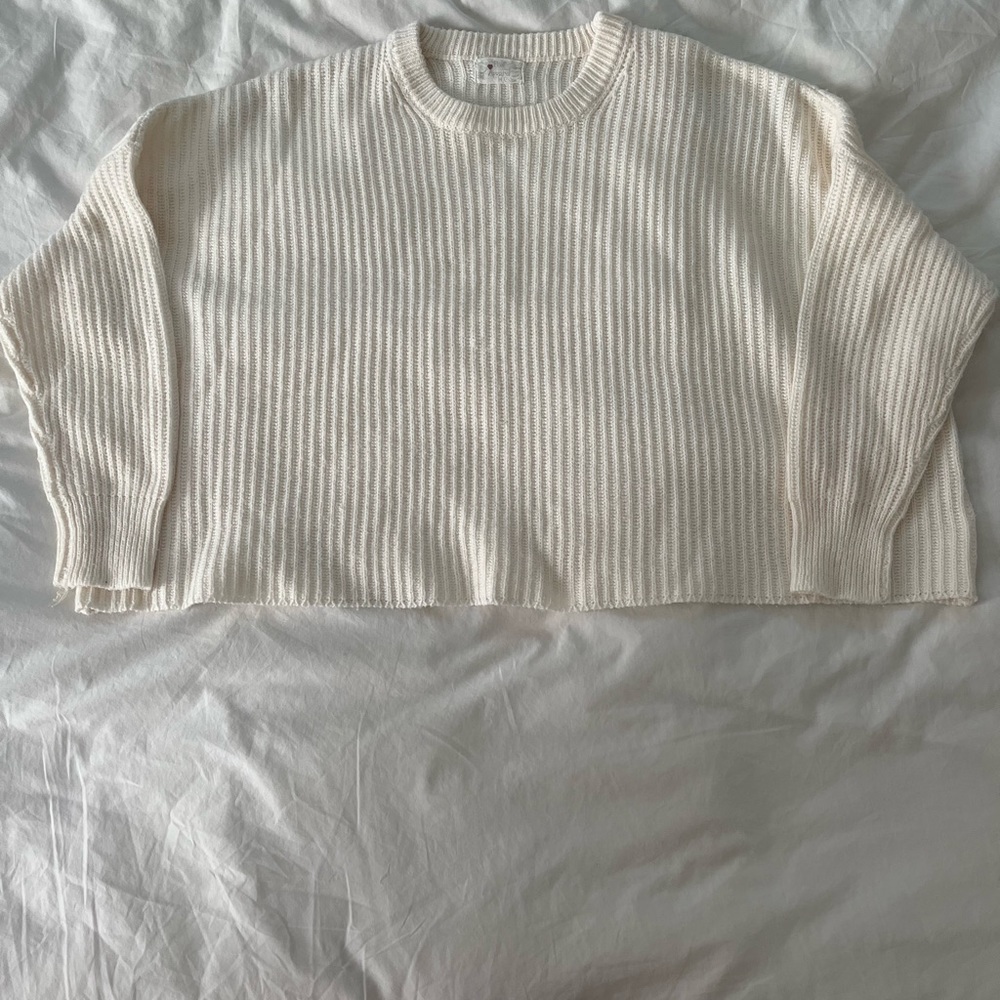 Poof Apparel Cropped Knitted Sweater
